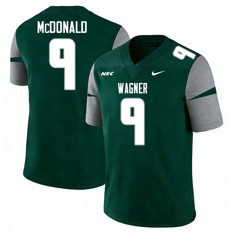 Wagner Seahawks #9 Teree McDonald College Football Jerseys,Uniforms Stitched-Green